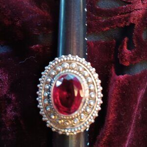 Garnet Sterling Silver Ring